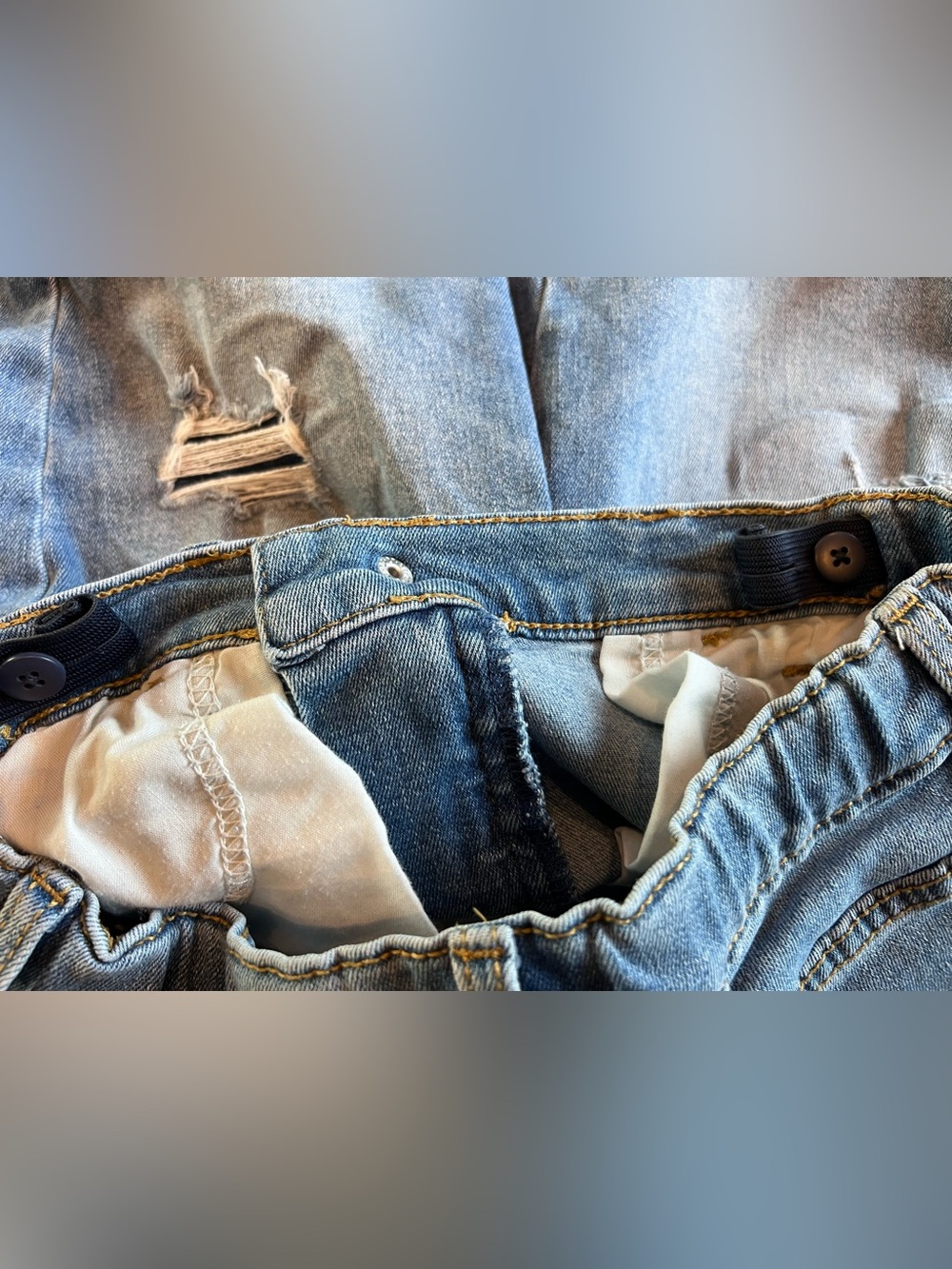 Art Class Boys Distressed Denim Bermuda Shorts Size 8 - Picture 4 of 6